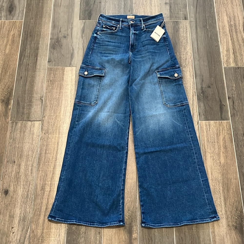 NWT MOTHER The Undercover Cargo Sneak Opposites Attract Jeans Size 32 - Picture 5 of 13